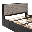 Platform Bed With Storage Headboard, Shoe Rack And 4 Drawers