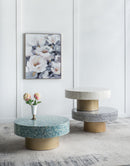 Unique Capiz Coffee Table & Pedestal Base