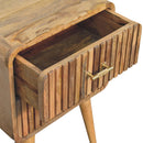 T Bar Ridged Nightstand - Oak
