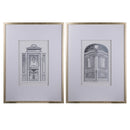 Fake Pencil Architectual Wall Art, Wall Decor Accent (Set of 2) - Silver