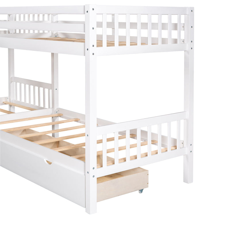 Twin L Shaped Bunk Bed With Drawers