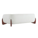 Contemporary Boucle Sherpa Sofa With Birch Wood Legs