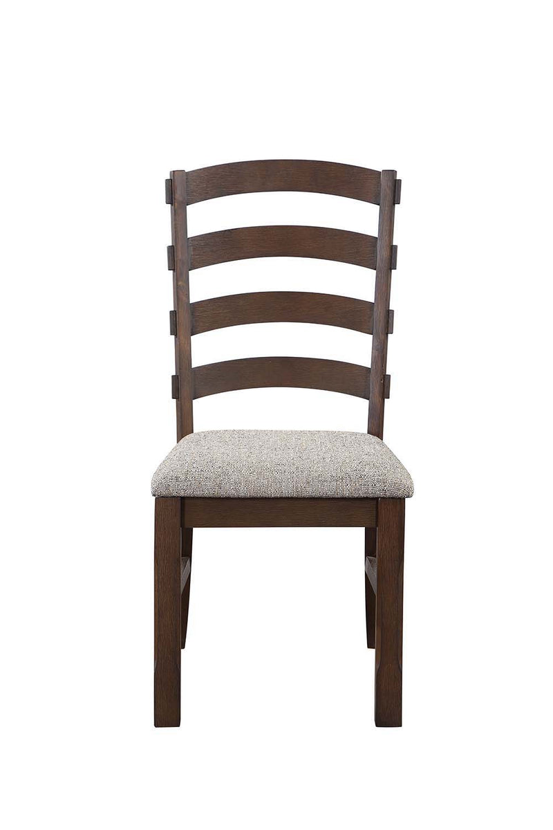 Pascaline - Side Chair (Set of 2) - Gray Fabric, Rustic Brown & Oak Finish - Atlantic Fine Furniture Inc