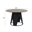 Zudora - Round Dining Table - Antique Oak & Black