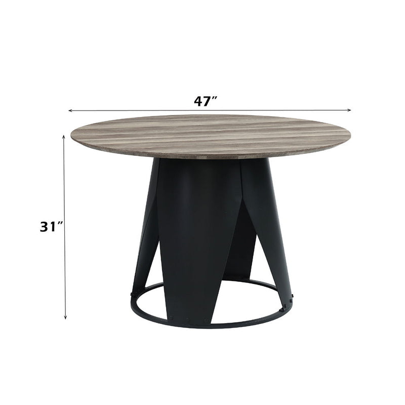 Zudora - Dining Table - Antique Oak & Black
