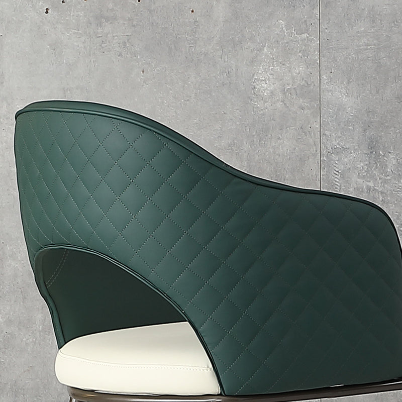 Dining Chairs, Modern Faux Leather Dining Metal Legs (Set of 2) - Green
