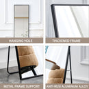 Aluminum Frame Minimalist Mirror, Bathroom Bedroom Wall Mirror, Elevating Contemporary Interiors, Can Be Wall Mounted Or Opened As A Standing Mirror - Black