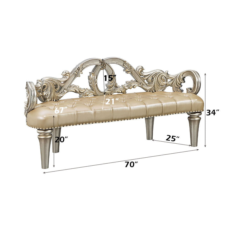 Danae - Bench - Champagne & Gold Finish