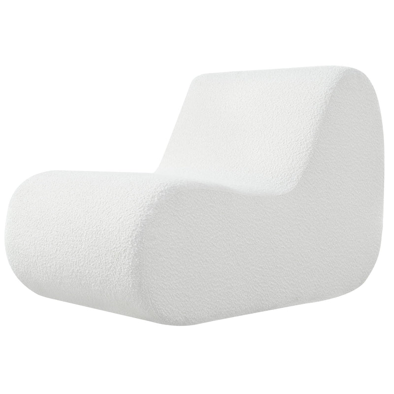Curved Lounge Chair With Ottoman And High Resilience Foam