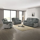 Lesley - Motion Loveseat - Gray Corduroy & Velvet