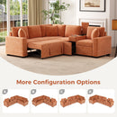 Contemporary L Shaped Convertible Sofa Bed With Pull Out Bed, Cup Holders, And Storage