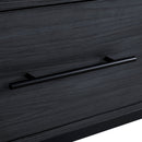 Modern Style Tall Display Cabinet With LED Lighting, Tempered Glass Door, 2 Drawers