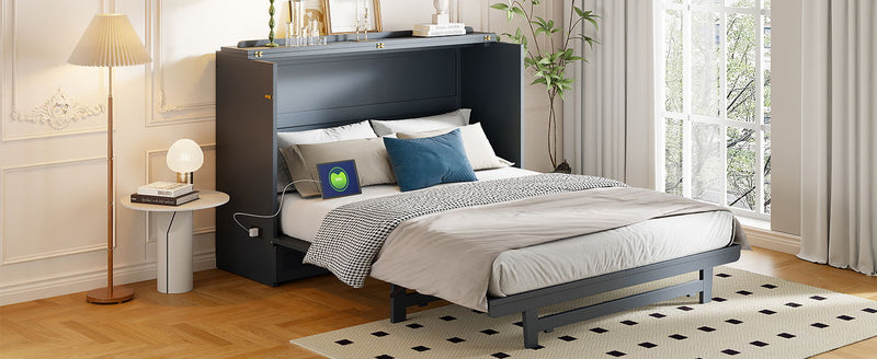 Murphy Bed With Large Drawer, USB Ports And Outlets