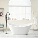 Glossy Freestanding Bathtub, Double Slipper Design, Deep Soaking Comfort