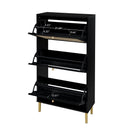 Modern Rattan 3 Door Shoe Rack Cabinet For Entryway