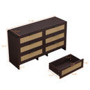 Modern Arc Shaped Corner Rattan Cabinet With 6 Drawers