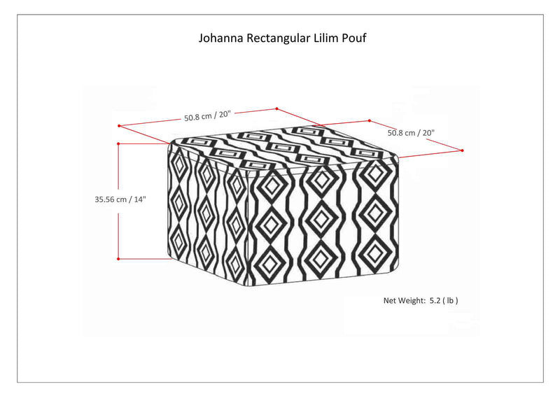 Johanna - Handcrafted Square Pouf