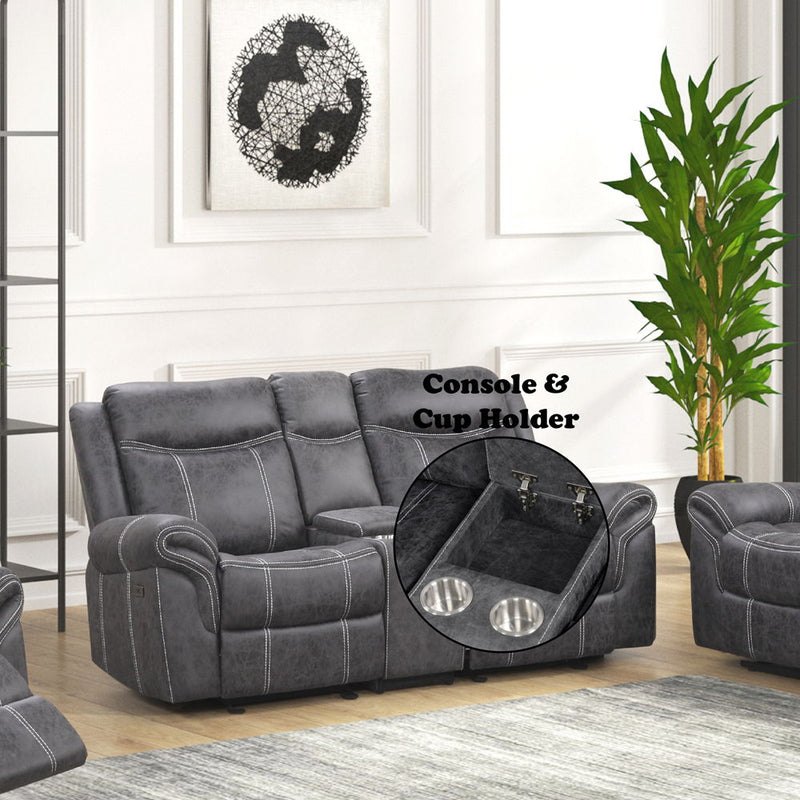 Zubaida - Loveseat w/USB Dock & Console (Glider & Motion)