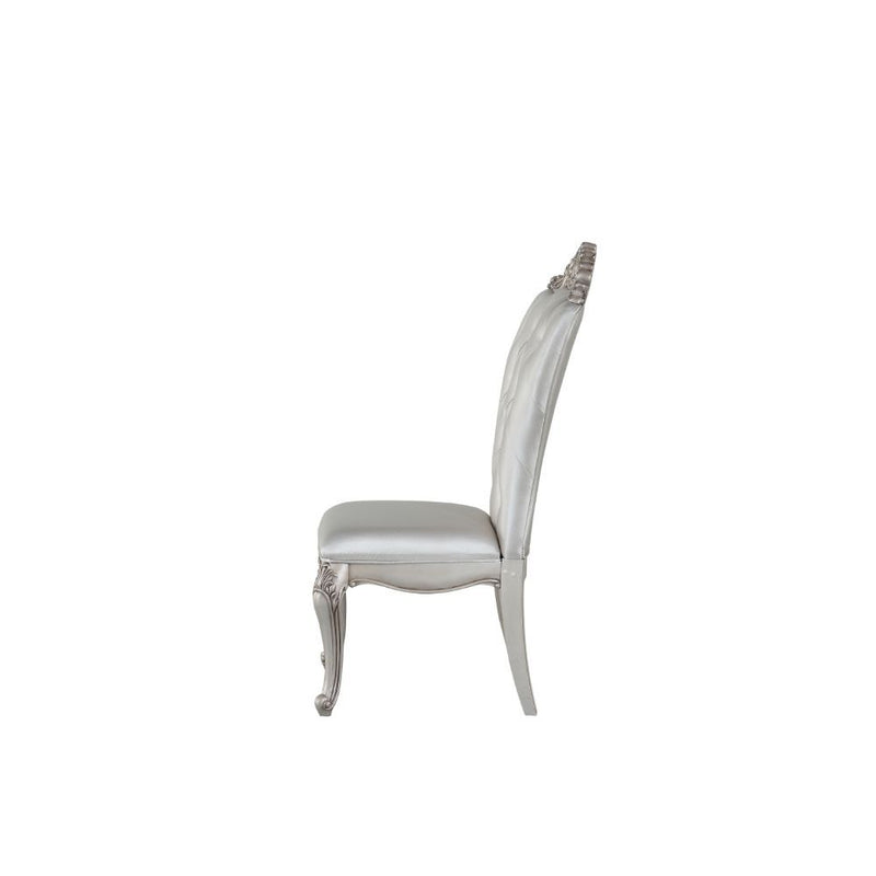 Gorsedd - Side Chair (Set of 2) - Cream Fabric & Antique White - Atlantic Fine Furniture Inc