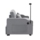 Modern Velvet Loveseat With Pullout Bed, Adjustable Reclining Backrest