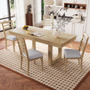 Farmhouse Wooden Kitchen Table With Removable Leaf