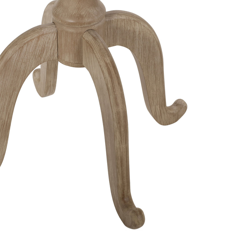 French Country Accent Table With Spider Leg Design - Natural / White