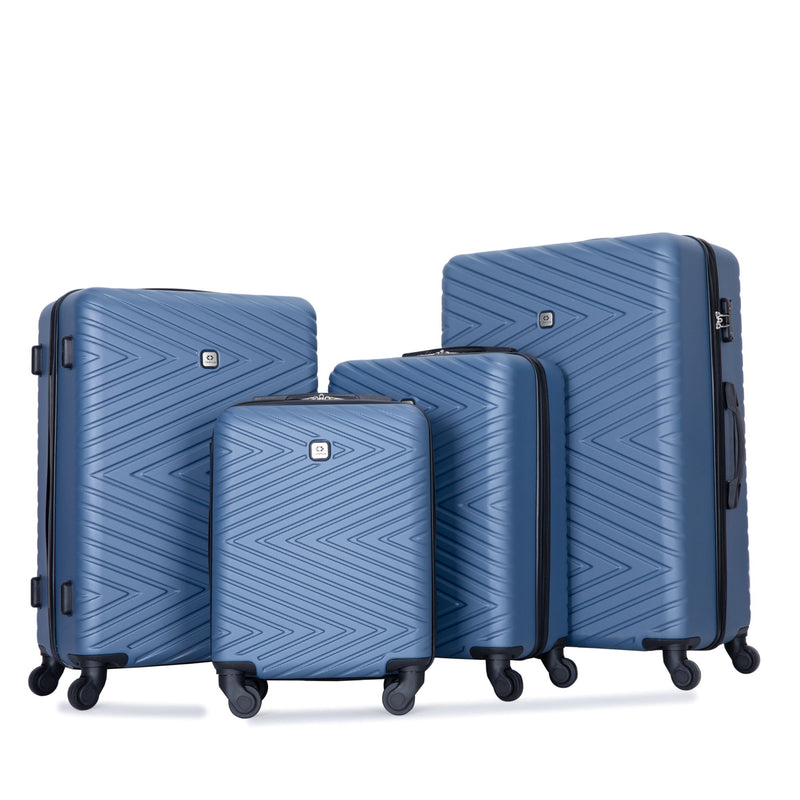 Luggage 4 Piece Lightweight Suitcase With Rotating Wheels With Tsa Lock,