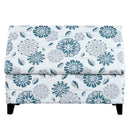 Luxury Storage Ottoman With Floral Patterned Fabric, Soft-Close Hinges, Multi Functional