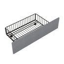 Queen Bed Frame with LED Headboard, Upholstered Bed with 4 Storage Drawers and USB Ports, Light Grey