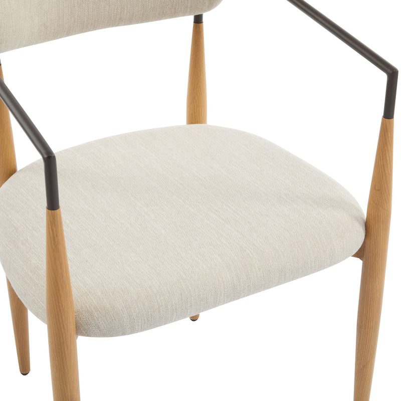 Modern Luxe Dining Arm Chair Set With Upholstery