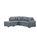 Sleeper Sectional Sofa, L-Shape Corner Couch Sofa Bed With Storage Ottoman & Hidden Arm Storage & USB Charge For Living Room Apartment