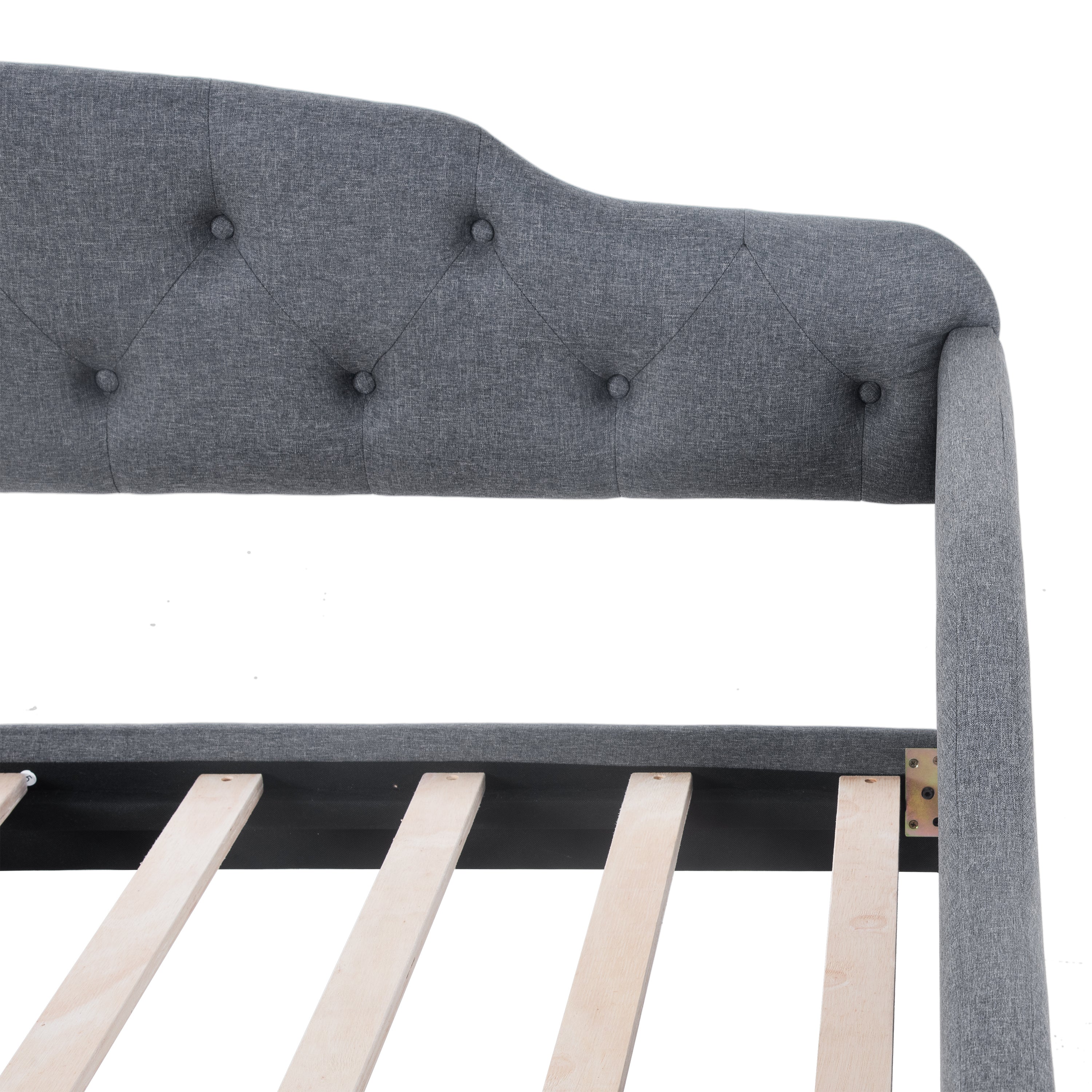 Full Size Vintage Upholstery Daybed with Button Tufted Backrest, Gray - Atlantic Fine Furniture Melbourne FL