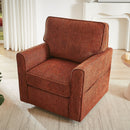 360° Swivel Accent Barrel Armchair With Side Pockets, Compact Design