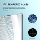 Frameless Soft-Closing Shower Door, 1/4" (6 Mm) Tempered Glass Single Sliding With Explosion Proof Coating