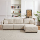Modern Minimalist Corduroy Combination Sofa With 2 Comfort Cushions With USB & C Charging Ports