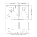 Double Bowl Sink 60 / 40 Split Apron Front Kitchen Sink In 16 Gauge With 2 10" Deep Basins 33" X21" X10" - Brushed Nickel