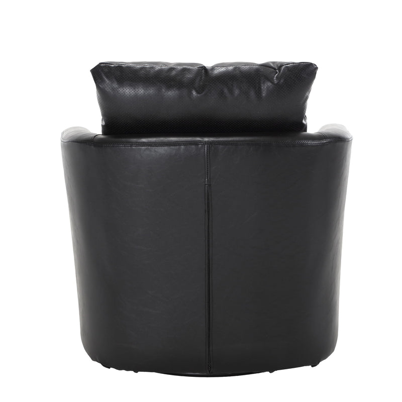 Modern Barrel Comfy Round Accent Sofa Chair, 360 Degree Swivel