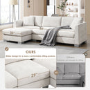 Modern Cloud Sectional Sofa L Shaped Luxury Couch Set With 2 Free Pillows 4 Seat With Oversized Chaise