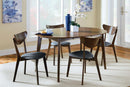 Jedda - 5 Piece Oval Dining Table Set - Dark Walnut - Atlantic Fine Furniture Inc
