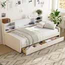 Luxurious Upholstered Platform Bed With Storage Drawers