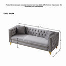 3 Seater Deep Seat Sofa, Sofa With Button Nailhead, Square Arm