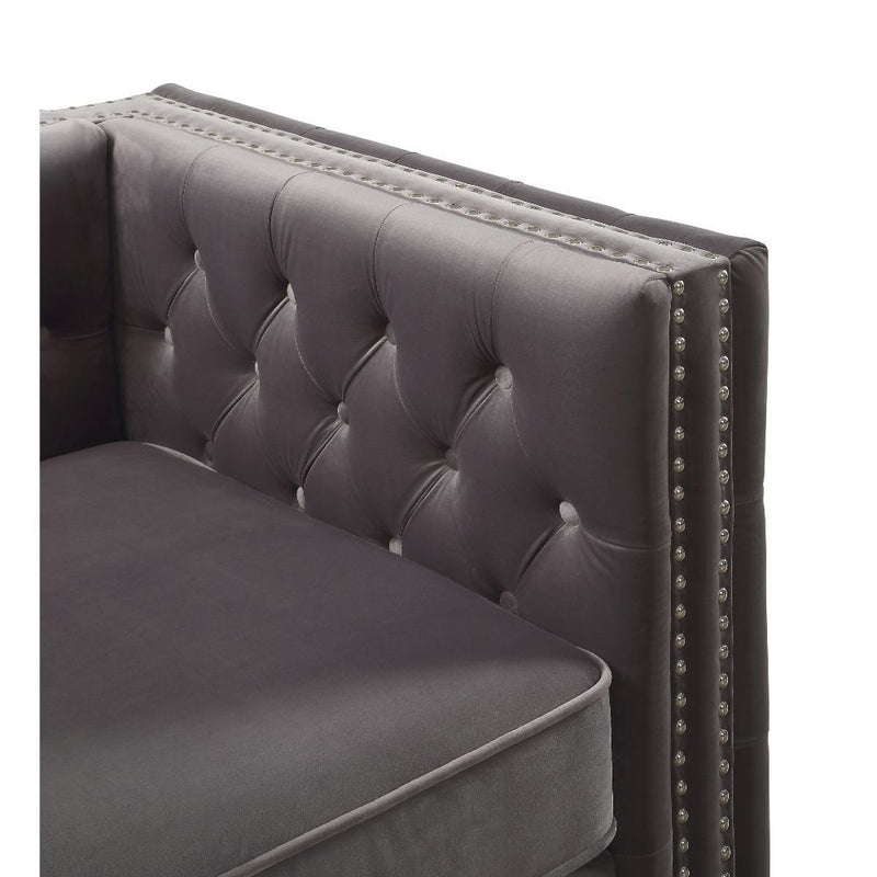 Gillian II - Chair - Dark Gray Velvet - Atlantic Fine Furniture Inc