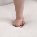 Modern Accent Chair With Ottoman, Mid Century Lounge Chair With Footrest, Comfy Fabric Armchair Upholstered Set With Solid Wood Frame For Living Room - White