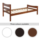 Twin Size Platform Bed With Headboard And Wooden Slat Support