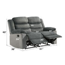 Lesley - Motion Loveseat - Gray Corduroy & Velvet