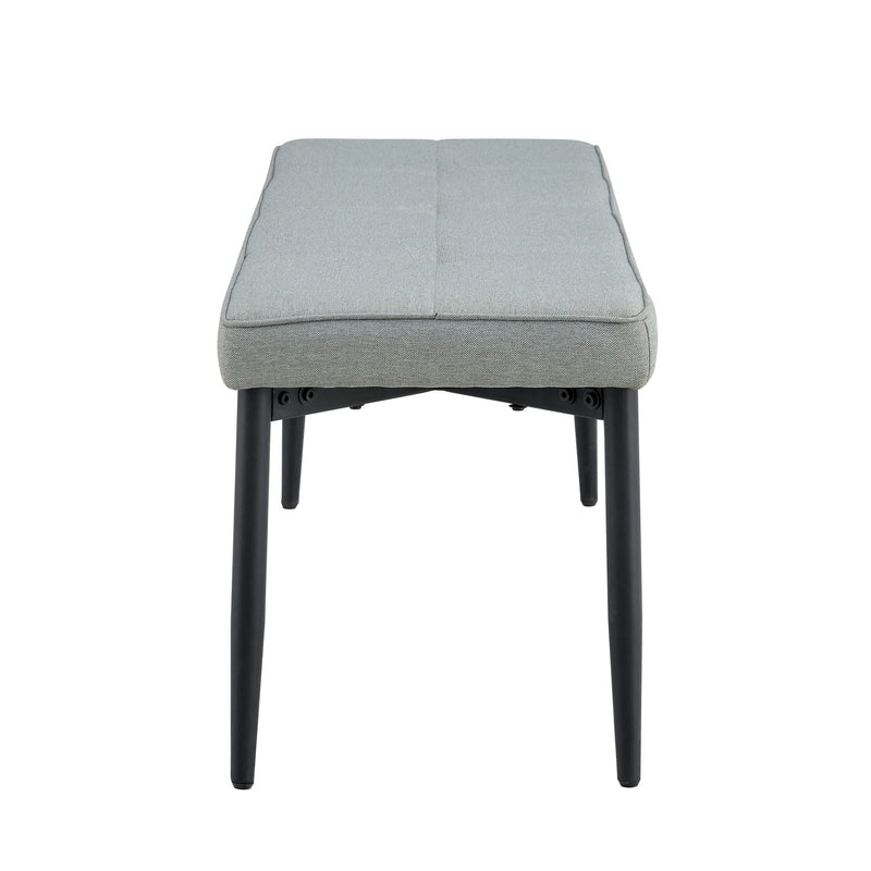 6 Piece Dining Table Set For 6, Table With V-Shaped Legs And 4 Upholstered Chairs & Bench, Modern Dining Room Set For Kitchen, Dining Room - Gray