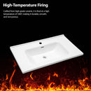 Rectangular Single Vanity Top With 1 Faucet Hole And Overflow, 35" X 20", Sink Only - White