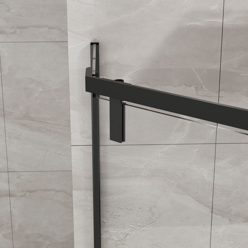Goodyo - Neo Angle Frameless Shower Door With Acrylic Base Combo