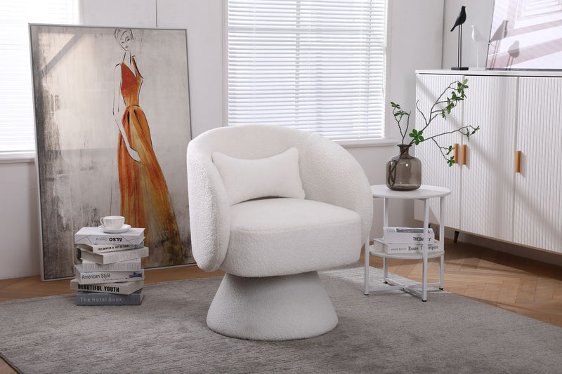 Swivel Accent Chair, Armchair Round Barrel Chair In Fabric For Living Room Bedroom