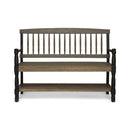 Slatted Bench With Built In Shelf
